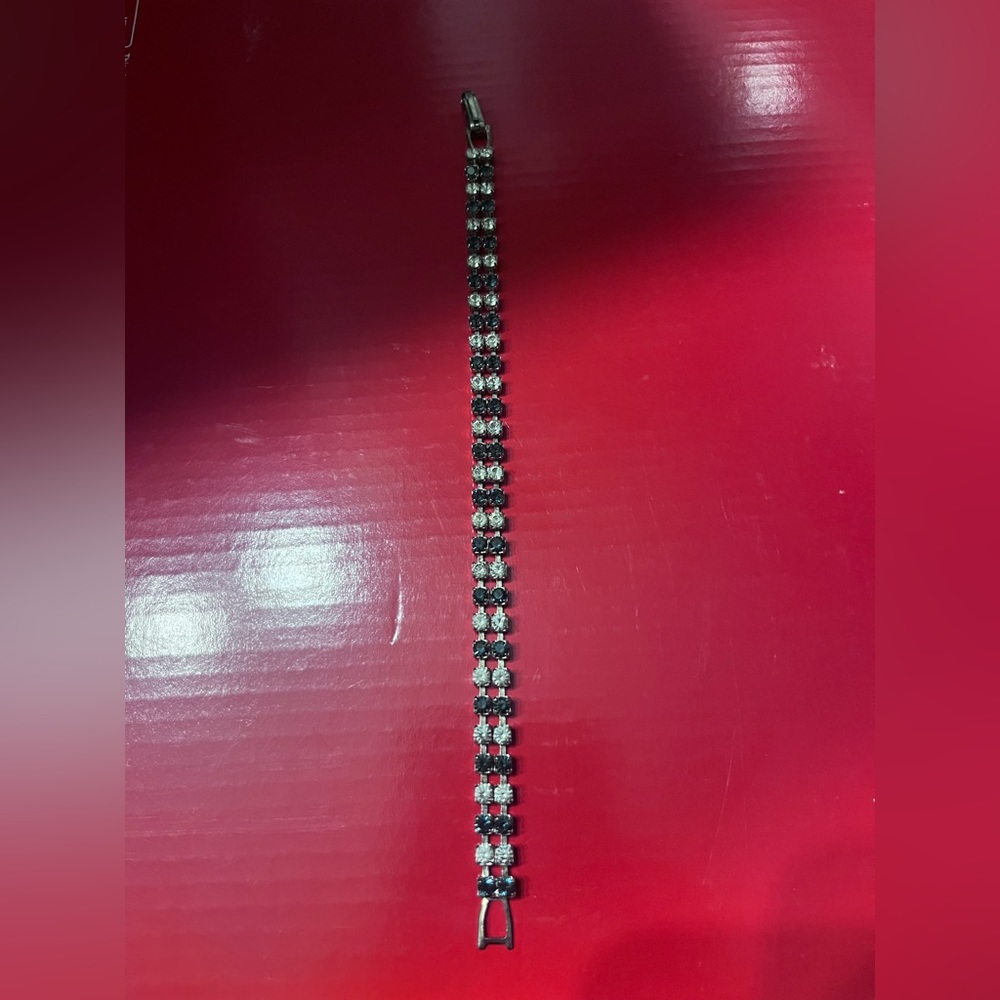 Dark Blue Stone and Diamond Bracelet